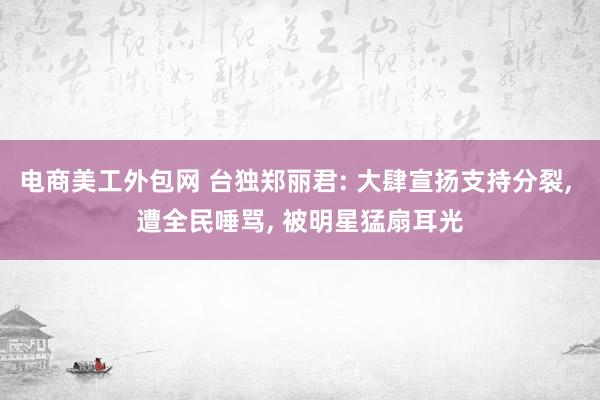 电商美工外包网 台独郑丽君: 大肆宣扬支持分裂, 遭全民唾骂, 被明星猛扇耳光