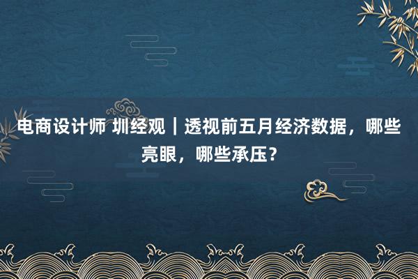 电商设计师 圳经观｜透视前五月经济数据，哪些亮眼，哪些承压？