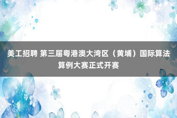 美工招聘 第三届粤港澳大湾区（黄埔）国际算法算例大赛正式开赛