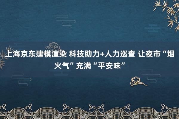 上海京东建模渲染 科技助力+人力巡查 让夜市“烟火气”充满“平安味”