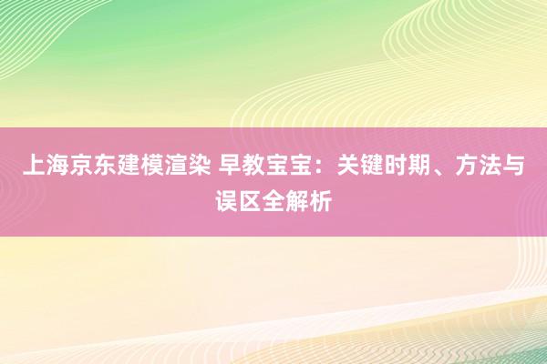 上海京东建模渲染 早教宝宝：关键时期、方法与误区全解析